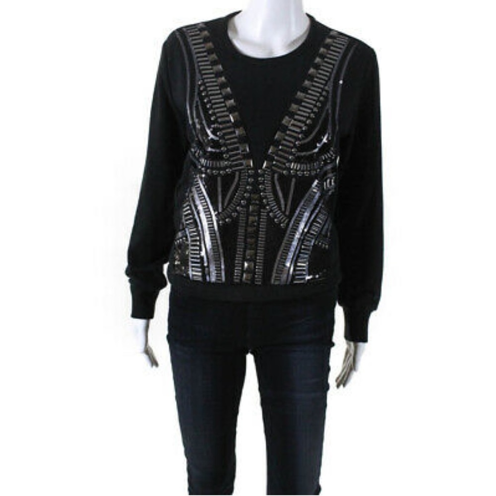 BCBG Black Jeweled Sweater